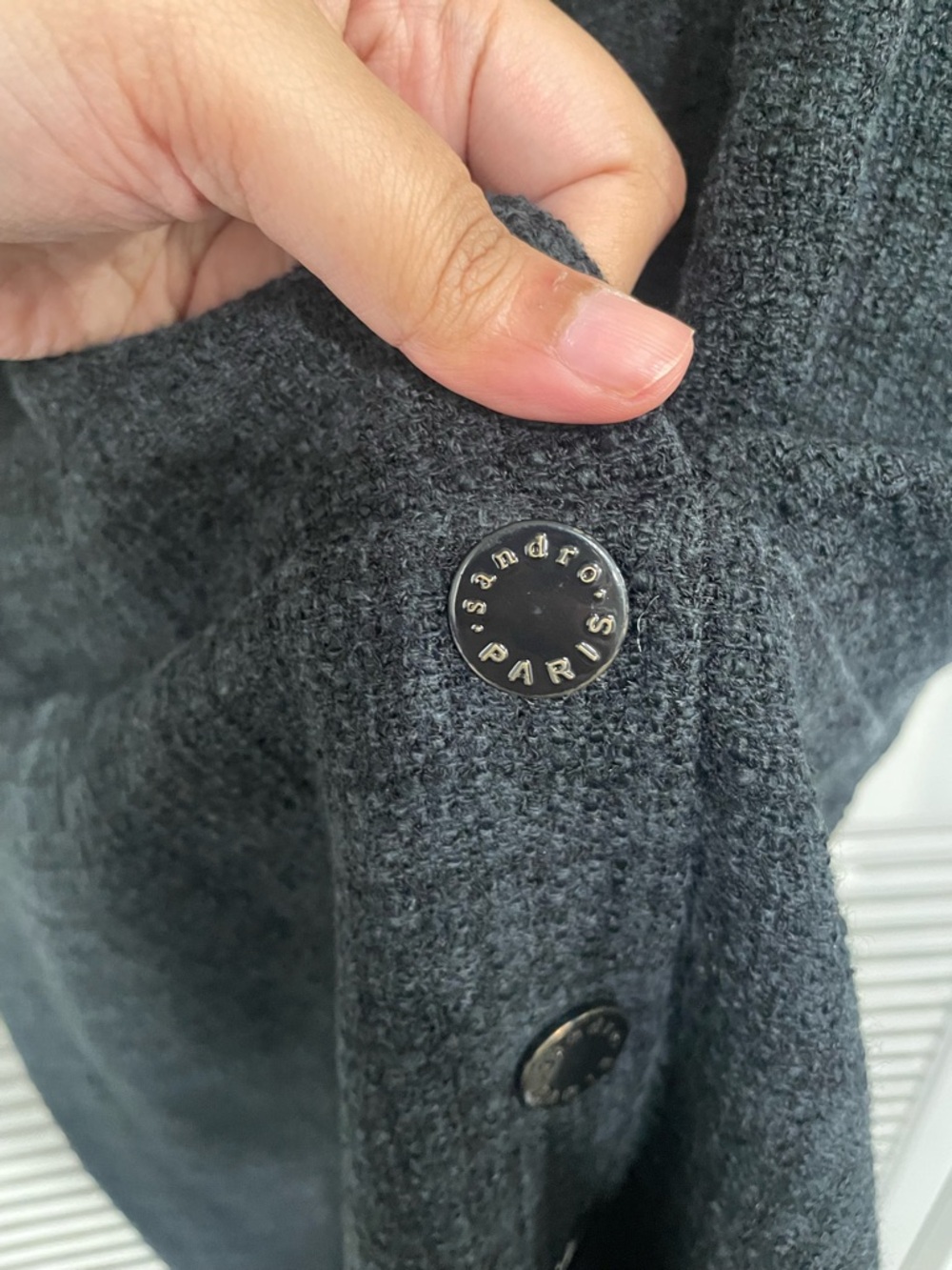 SANDRO Paris Black Sleeveless Asymmetric Button Mini Dress - Picture 12 of 13